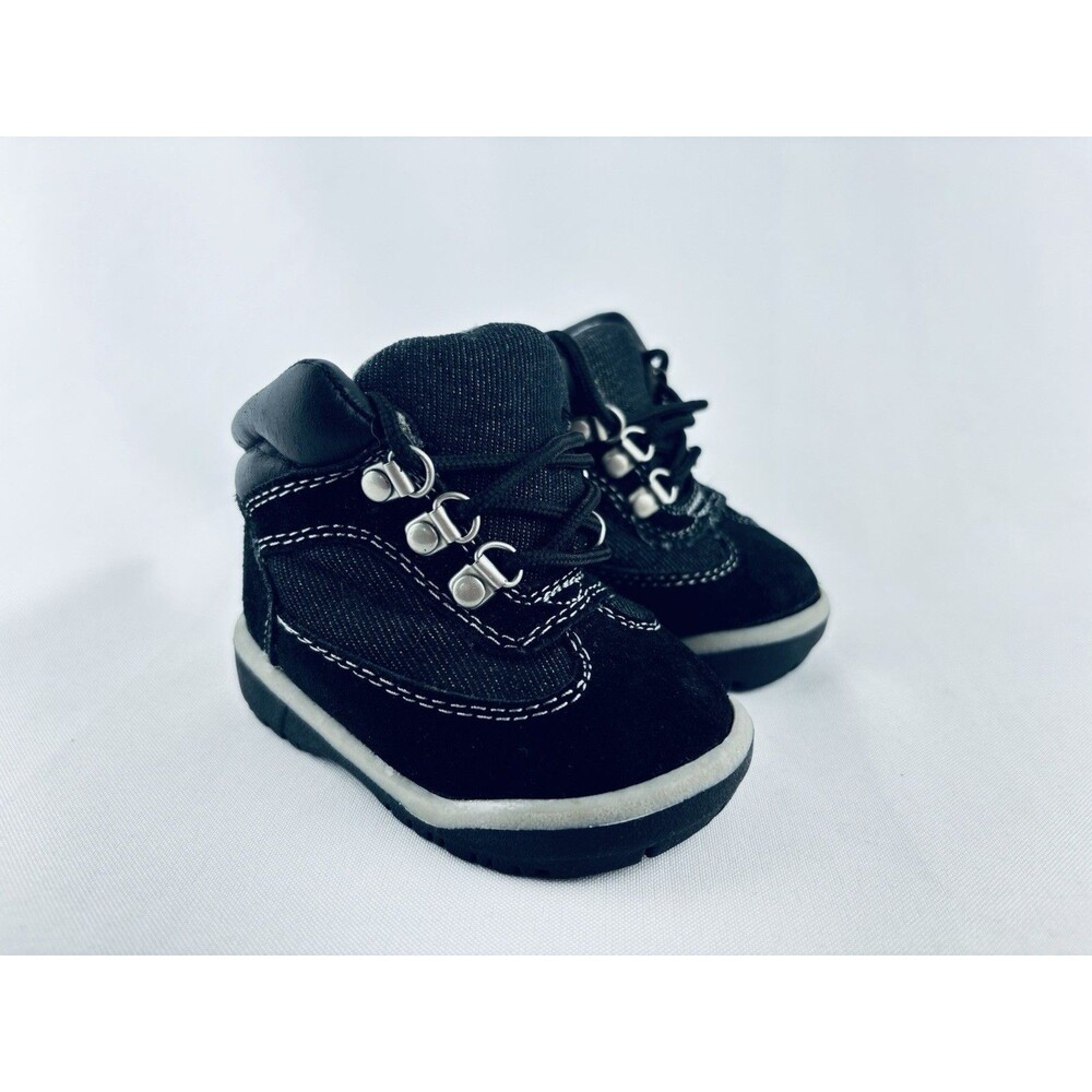 Vintage McKids Black Boots Action Flex Toddler Baby Size 2 Drew Lace‎ Up